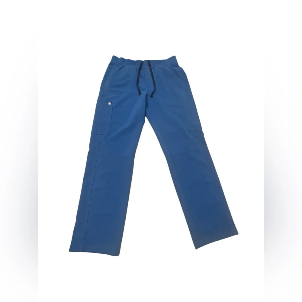Figs Pocketed Scrub Drawstring Pants in‎ Blue Large